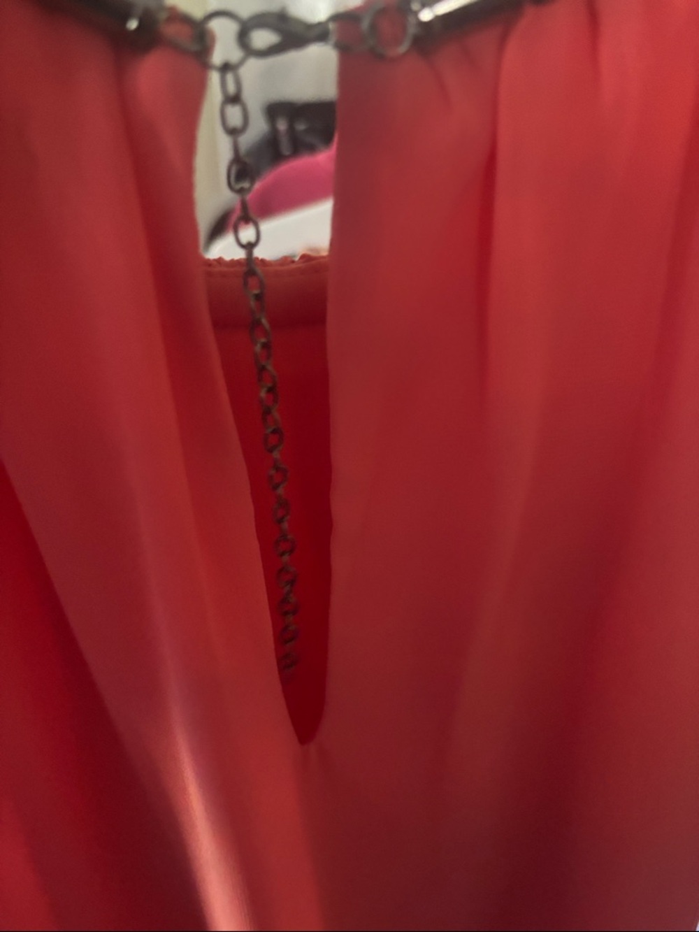 SLNY Coral Halter Mini Dress with Jeweled Neckline - Picture 4 of 4